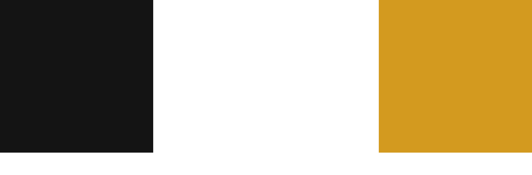 Color negro (#000), blanco (#fff) y dorado (#D39A1F)